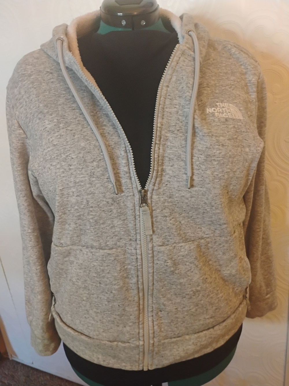 The North Face Women's Light Gray Zip-Up Hoodie Jacket